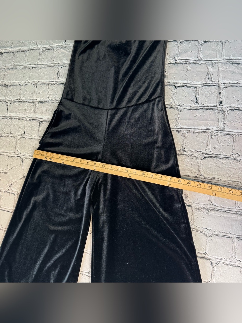 Eliza J Black Velvet Strapless Wide-Leg Cropped Leg Jumpsuit Evening Size Small - Picture 7 of 12